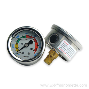 40mm Stainless Steel high hydraulic pressure gauge manometer